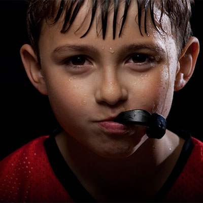 Mouth guards With a boy