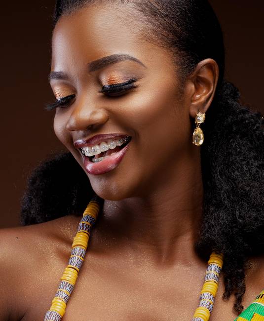 African lady with braces